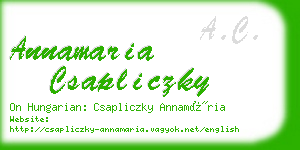 annamaria csapliczky business card